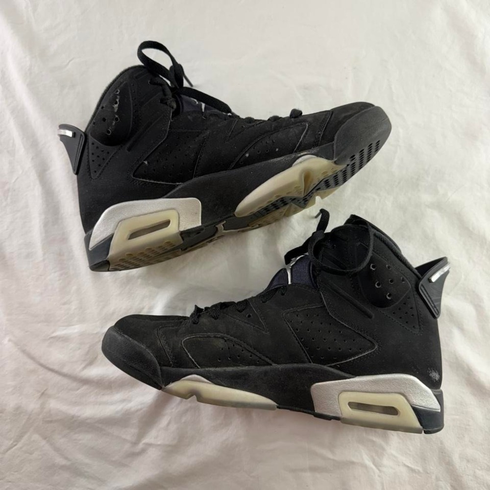 Air Jordan 6 Chrome Retro Sz 8 Mens Black Silver Sneakers